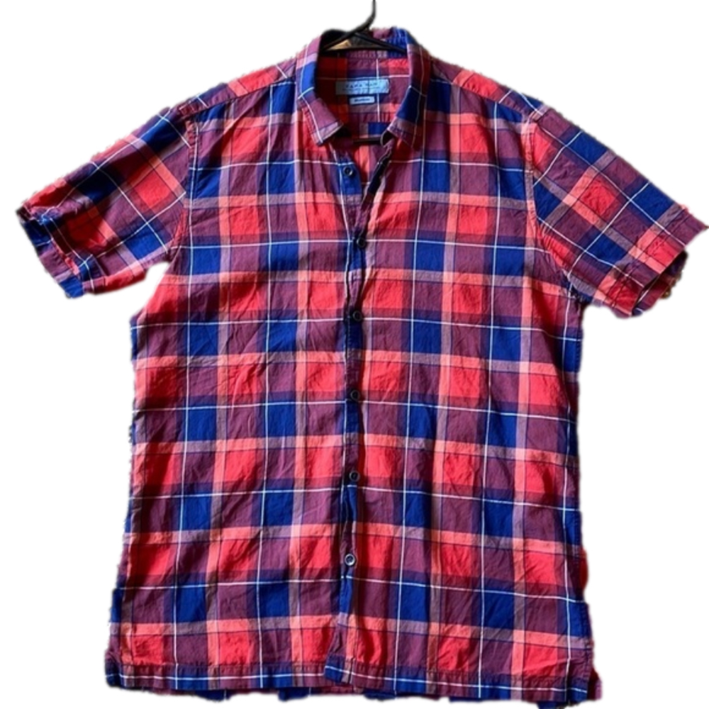 Zara Mens Large Relaxed Fit Button Down Shirt